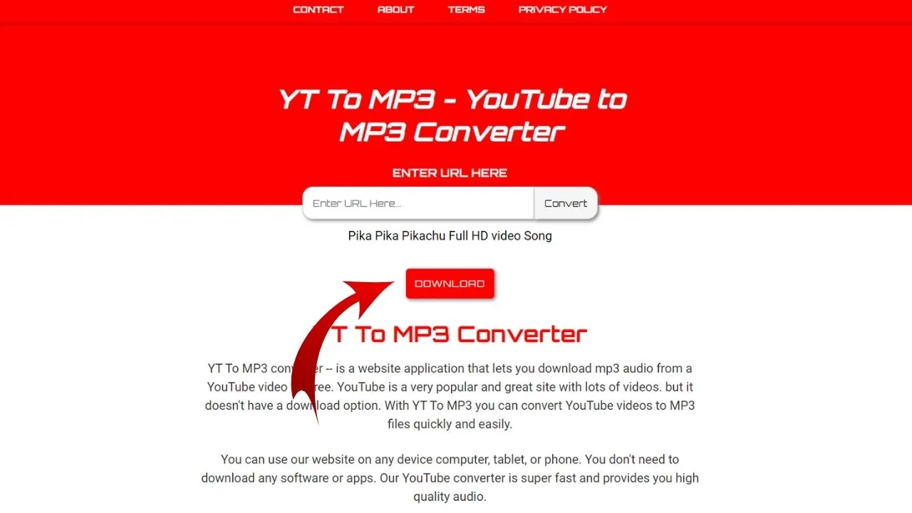 As soon as the conversion of the video is completed you will see a Title of Video and Download  button